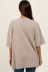 Grey Faded Wash Maternity Short Sleeve Top