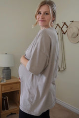 Grey Faded Wash Maternity Short Sleeve Top