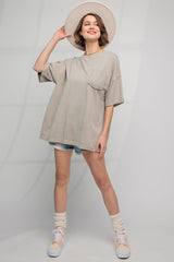 Grey Faded Wash Maternity Short Sleeve Top