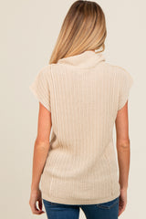 Beige Knit Maternity Tunic Sweater Top