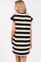 Black Wide Stripe Mini Dress