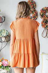 Orange Tiered Tunic Top