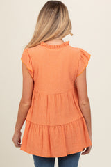 Orange Tiered Maternity Tunic Top