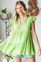 Lime Tiered Maternity Tunic Top