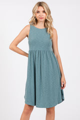 Teal Babydoll Sleeveless Maternity Dress