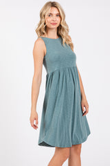 Teal Babydoll Sleeveless Dress