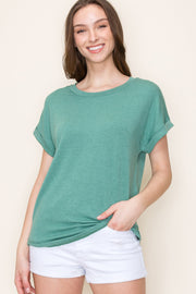 Green Short Sleeve Terry Top