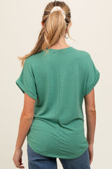 Green Short Sleeve Terry Maternity Top