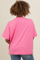 Fuchsia Vintage Wash Oversized Tee