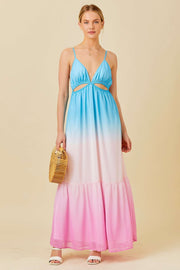 Multi Color Ombre Sleeveless Dress