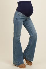 Blue Flare Leg Maternity Jeans