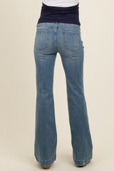 Blue Flare Leg Maternity Jeans