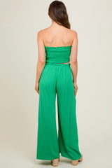 Green Front Tie Crop Top and Pant Maternity Set