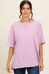 Lavender Raw Rolled Hem Top