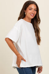 Ivory Raw Rolled Hem Maternity Top