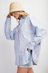 Blue Stripe Button Down Shirt