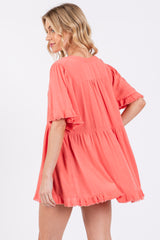 Coral Short Sleeve Top