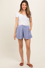 Lavender Unfinished Hem Maternity Shorts