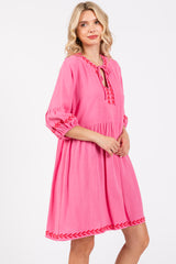 Pink Long Sleeve Dress