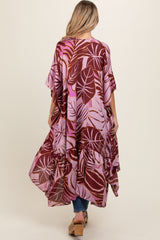 Lavender Tropical Print Long Maternity Cover Up