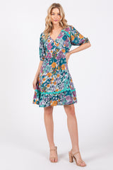 Jade Floral V Neck Half Sleeve Maternity Dress