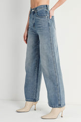 Light Wash High-Rise Wide-Leg Jeans