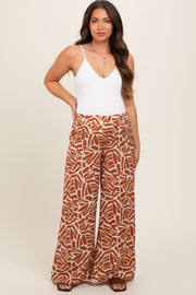 Camel Smocked Wide Leg Maternity Pants