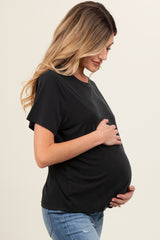 Black Dolman Sleeve Maternity Top