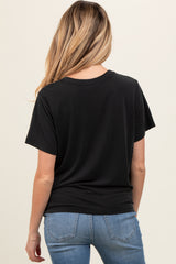 Black Dolman Sleeve Maternity Top