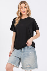 Black Dolman Sleeve Maternity Top