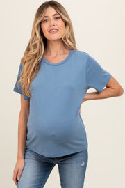 Light Blue Dolman Sleeve Maternity Top