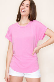 Pink Short Sleeve Terry Top