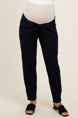 Navy Blue Pleated Relax Fit Maternity Pants