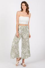 Light Olive Tropical Wide Leg Pants