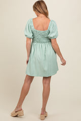 Mint Green Textured Bodice Maternity Dress