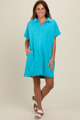 Aqua Mineral Washed French Terry Maternity Dress