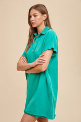 Green Mineral Washed French Terry Dress