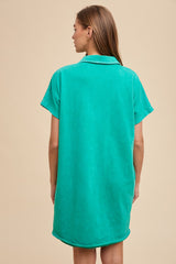 Green Mineral Washed French Terry Dress