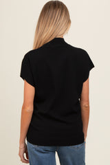 Black Mock Neck Knit Maternity Top