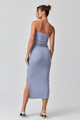 Light Blue Strapless Twist Dress