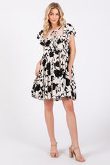 Black Floral Ruffle Lace Dress