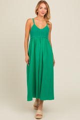 Jade V-Neck Crochet Top Midi Dress