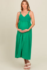 Jade V-Neck Crochet Top Maternity Midi Dress