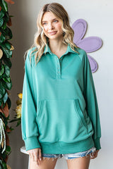 Jade Collared Snap Button Maternity Pullover