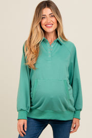 Jade Collared Snap Button Maternity Pullover