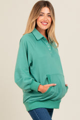 Jade Collared Snap Button Maternity Pullover