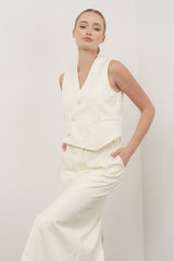 Cream Tailored Vest