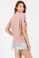 Light Pink Round Neck Dolman Sleeve Top