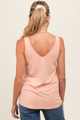 Peach V-Neck Maternity Tank Top