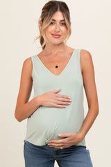 Mint V-Neck Maternity Tank Top